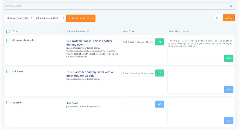 WP Meta SEO WordPress Plugin dashboard screenshot by wpfixs.com review